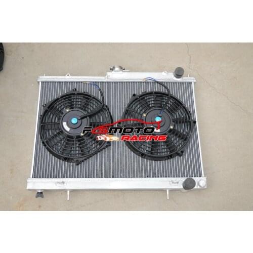 52MM Aluminum Universal Radiator + FAN For Nissan Skyline R33 R34 GTR GTS-T RB25DET Manual