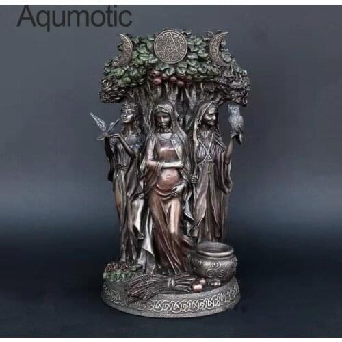 Aqumotic Greek Religion Triple Goddess Statues Hope Honor Ornaments Art Craft Statue Angel Sculpture Home Office Decor