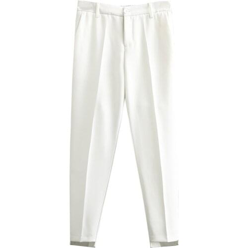 Autumn/Winter Women Suit Pants Oversize Cigarette Trousers Asymmetry Leg Opening Bottoms 2021 Fashion Casual Clothes