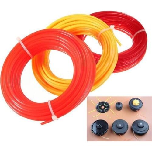 New 2.4mm*15M Strong Strimmer Line Spool Nylon Cord Wire String Grass Trimmer Head Line For Grass Cutter Thick 2.4mm Replacement