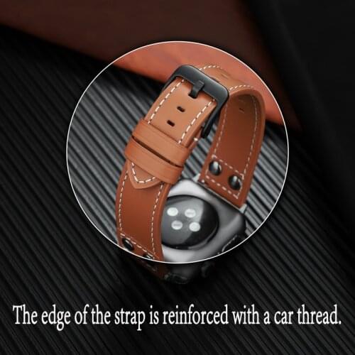 Leather Strap for Apple watch 42mm 38mm Series 2 3 4 5 6 SE Leather Wristband 40mm 44mm bracelet Watch Accessories