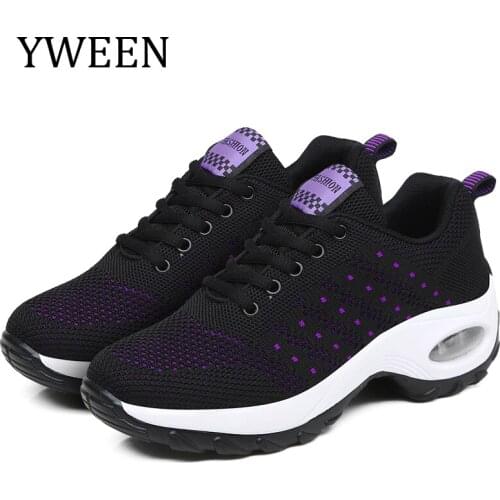 YWEEN Women Sneakers Shoes Breathable Casual Shoes Woman Fashion Height Increasing Ladies Shoes Air Cushion Shoes Size 35-42