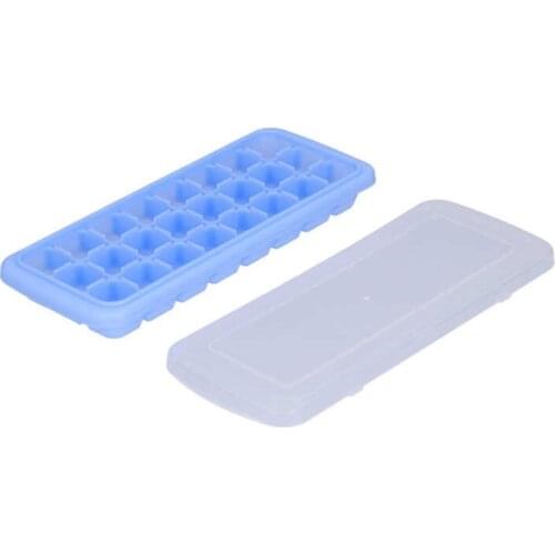 Ice Tray 24‑Grid Ice Tray Molds Elastic Transparent White Silicone with Sealed Lid for Home for Ice Cube
