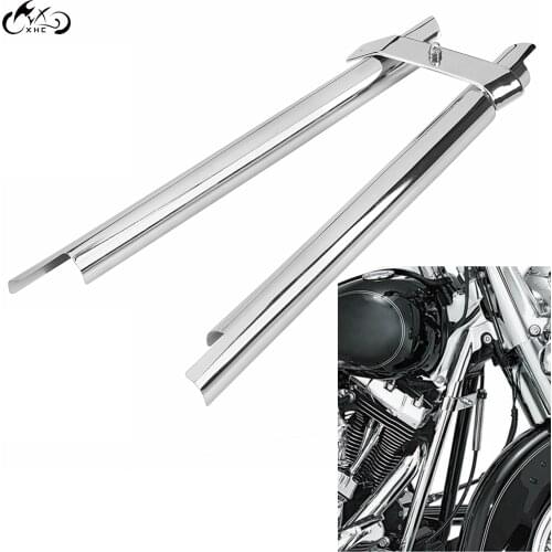 Motorcycle Chrome Front Frame Down Tube Covers Fit For Harley Heritage Softail FLSTFB Classic FLSTSC FXS FLSTF Softail Springer