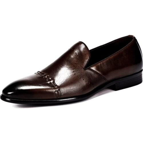 Stylish Luxury Leather Brogue Mens Flats Shoes Casual British Style Men Oxfords Fashion Brand Dress Shoes For Men Summer Shoes