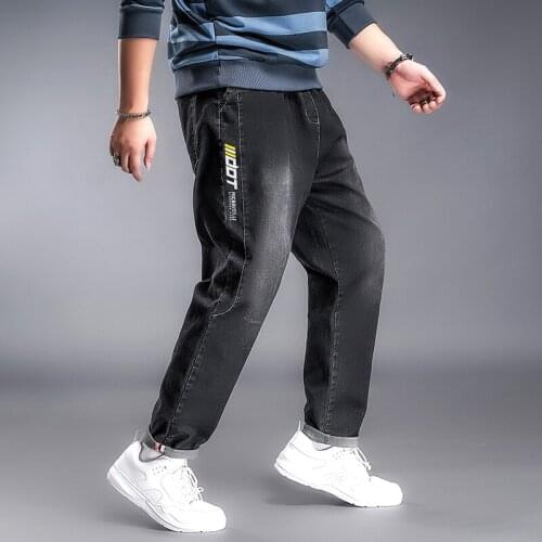 Plus Size 7XL 6XL 5XL 4XL 3XL New Style 2020 Men Unisex Straight Loose Jeans College Style Youth Fashion Casual Trousers
