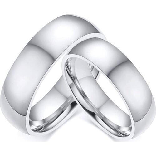 Never Fade Love Wedding Rings for Women Men Silver Color Tone Stainless Steel Classic anel Anniversary Gift