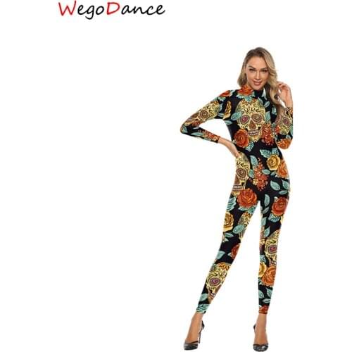 New 3D Pattern Printing Stretch Spandex Jumpsuit Sexy Lady Nightclub Singer Costume Acrobatics Performance Clothes