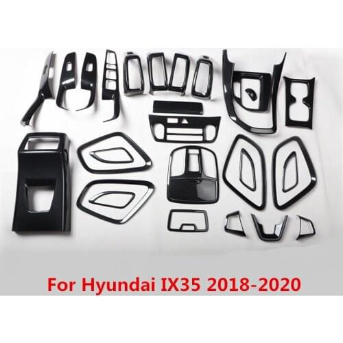 Car Gear Door Handle Panel Speaker Cover AC Window Control Sticker Outlets Moulding Trim for Hyundai IX35 2018 2019 2020