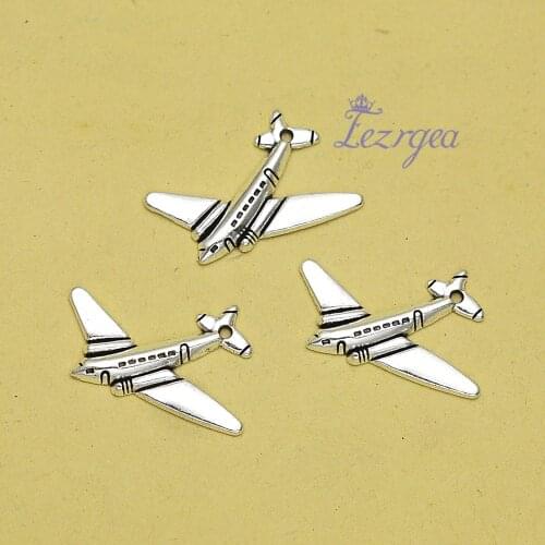 20pcs/lot--25x30mm, Antique silver plated aircraft plane Travel airplane charms,DIY necklace supplies,Jewelry accessories