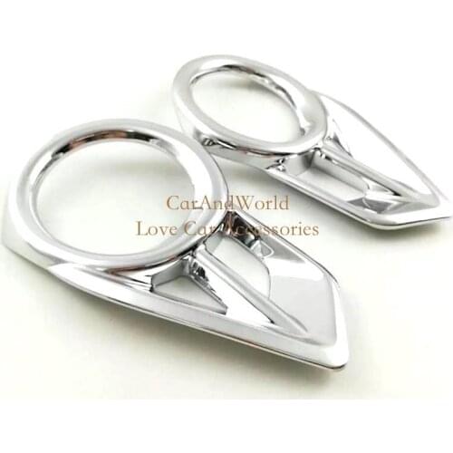 For NISSAN TIIDA 2016 2017 2018 Front Fog Light Lamp Frame Panel Cover Trims ABS Chrome Car-Styling Accessories