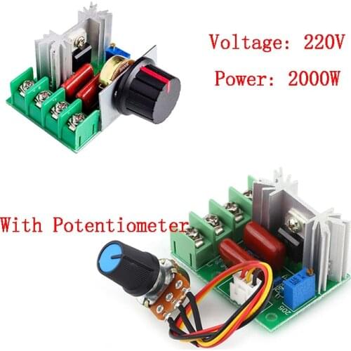 AC 220V 2000W SCR Voltage Regulator Dimming Dimmers Motor Speed Controller Thermostat Electronic Voltage Regulator Module AC SCR