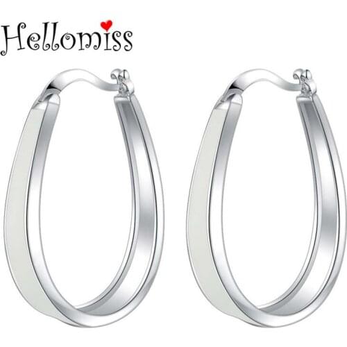 925 Silver Hoop Earrings for Women Big Circle Earring Designer Jewelry Pierced Ear Cuff Hypoallergenic Orecchini Donna Ear Hoops