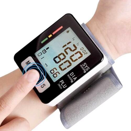 Wrist Blood Pressure Monitor Sphygmomanometer Cuff Automatic Digital LCD BP Tonometer Pulse Rate Heart Beat Meter Device machine