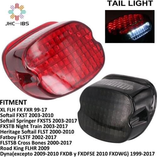 LED Red Smoke LED Laydown Taillight For Harley Dyna XL FLH FX FXR Heritage Softail FLST FXSTS Road King FLSTSB Fatboy Motorcycle