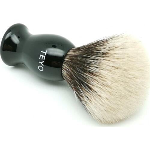 TEYO Shaving Brush of Two Band Silvertip Finest Badger Hair Perfect for Wet Shave Cream Beard Brush