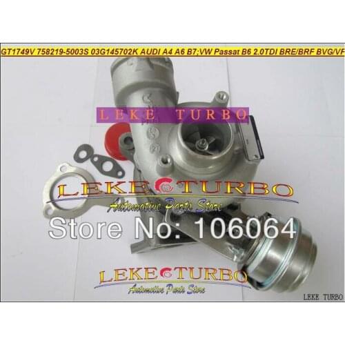 GT1749V 758219-0002 758219-0003 758219 03G145702K 03G145702F Turbo Turbocharger For AUDI A4 A6 VW Passat B6 BLB BRE DPF 2.0L TDI