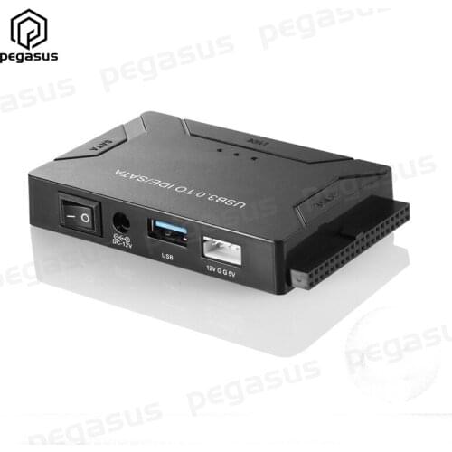USB 3.0 SATA IDE Multi-Function Hard Drive Adapter Converter With Power Switch Supports 4TB Up to three Drives at the same time
