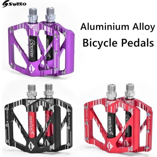 SWTXO Ultralight Bike Pedals Aluminium Alloy Sealed DU Bearing Wide Platform Pedals MTB Mountain Road Bicycle Parts Accessories