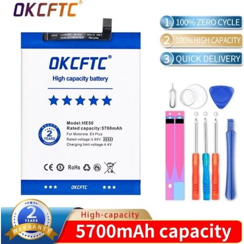 High Quality 5700mAh HE50 Battery For Motorola Moto E4 Plus E5 PLUS XT1770 XT1771 XT1775 XT1774 XT1776