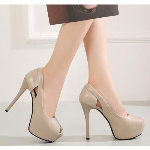 Women 12CM Thin High Heels Stiletto Pumps Bridal Wedding Shoes PU Slip On Peep Toe waterproof Dress Party shoes for women 2020