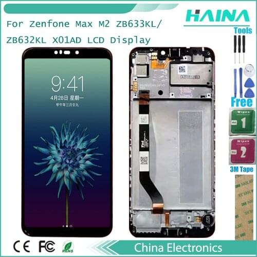 6.26" inch Lcd For Asus Zenfone Max M2 LCD Display Touch Screen Digitizer Assembly For Zenfone Max M2 ZB633KL ZB632KL+tool