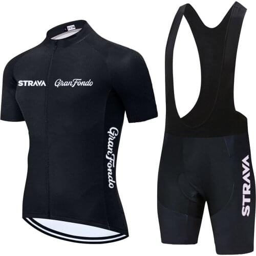 2021 Team STRAVA Cycling Jersey BLACK Bike Wear Clothes 20D bib gel Sets Clothing Ropa Ciclismo uniformes Maillot Sport Wear