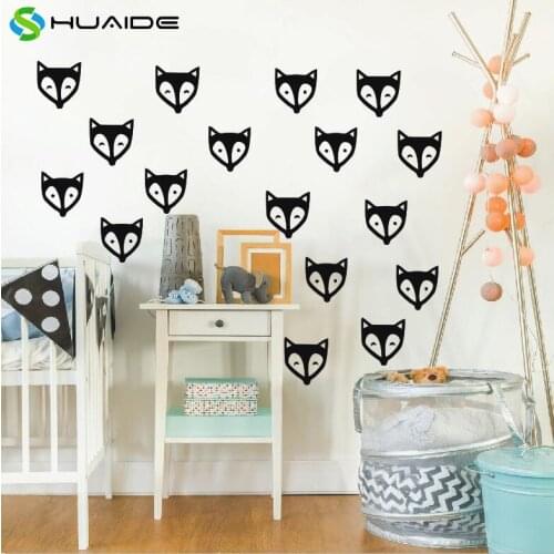 32 decals Fox Face Wall Stickers For Kids Room High Quality Vinyl Removable Baby Wall Art Decals Unque Nursery Wall Decor D988