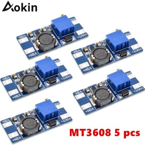 5Pcs DC-DC MT3608 DC Voltage Regulator Step Up Boost Converter Power Supply Module 2V-24V to 5V-28V 2A Max