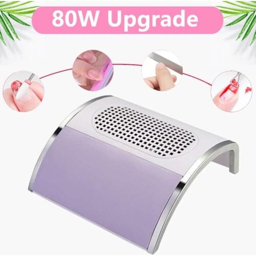 80w Nail Dust Collector Vacuum Cleaner Extractor Low Noisy Strong Manicure Suction Dust Collector for Manicure Tools EU/US/UK/AU