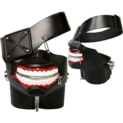 Anime Tokyo Ghoul Kaneki Ken Cosplay Costumes Mask Halloween Party Adjustable Zipper Rubber Masks Props