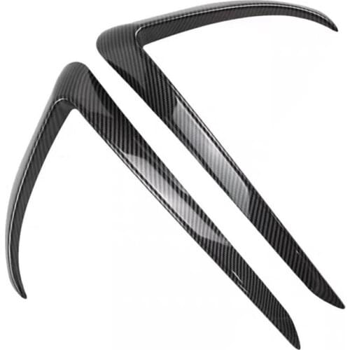 Car Front Fog Lamp Deflector Eyebrow Wind Knife Carbon Fiber Decorative Stickers for Tesla Model 3 2018-2020 Car Styling