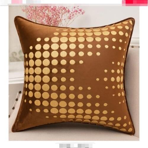 Velvet High grade Pillow Cover Home Decorate Pillow Case Office Sofa Cushion Cover gold geometry