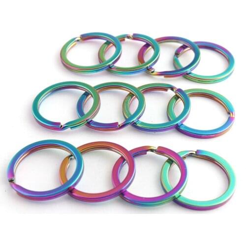 25mm Key Rings Metal Keychains Rainbow Keychains Replacement Round Ring Keychains Open Jump Keychain 20pcs