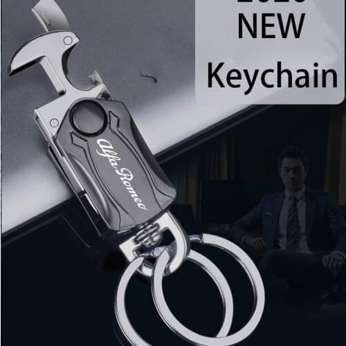 For Alfa Romeo 159 156 147 Giulia Car Accessories Beer Bottle Opener Keychain Men Fashion Zinc Alloy Key Ring Car Play Keyring