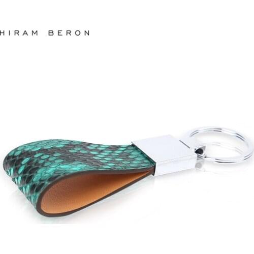 Hiram Beron Key Hanger Organizer Snake Skin Car Keychain Genuine Leather Bag Accessories dropship
