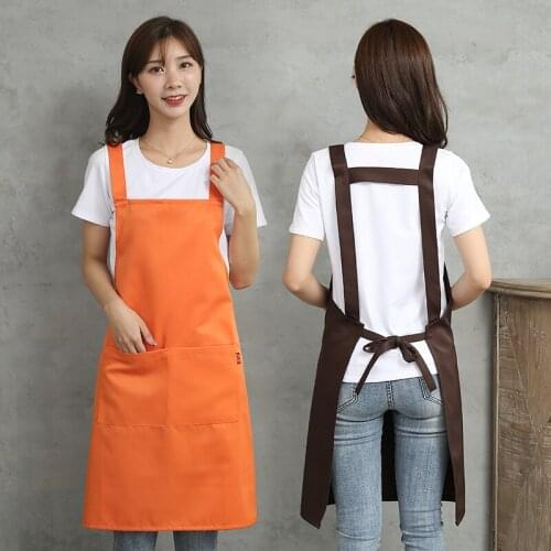 Kitchen Apron Japanese Simple Oil-Proof Waterproof Apron with Pocket Restaurant Waiter Chef Baking Work Apron Logo Print