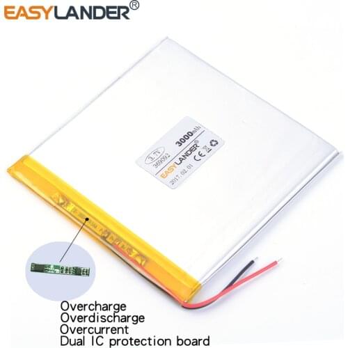 369092 3.7V 3000mAh Rechargeable Li-Polymer Li-ion Battery For PDA GPS Tablet PCs Digital Products DVD power bank 359090 309090
