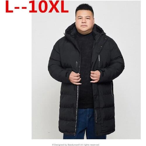 Plus 10XL 8XL 6XL 5XL Winter Mens X-Long Coat Exquisite Arm Pocket Men Solid Parka Warm Cuffs Design Breathable Fabric Jacket