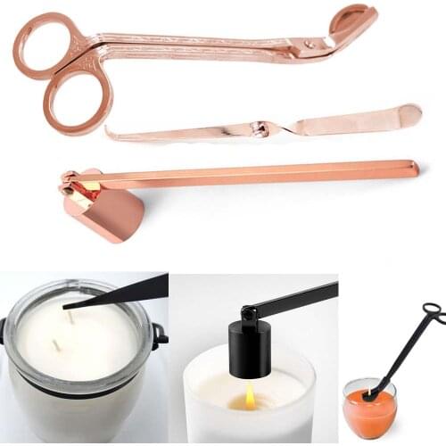 3Pcs/Set Candle Accessory Set, Candle Wick Trimmer Candle Cutter, Candle Snuffer, Candle Wick Dipper wif Gift Package for Candle