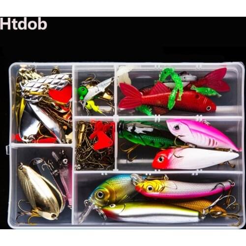 15/21/42/77/175/249pcs Fishing Lures Set Spoon Hooks Minnow Pilers Hard Lure Kit Soft Lure In Box Fishing Gear Accessories