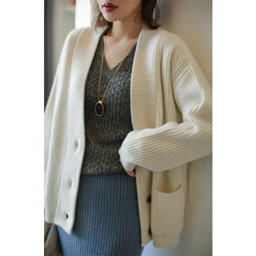 New fashion women cardigans sweaters pure cashmere knit winter autumn short coat thick wide loose one&over size retail wholesale