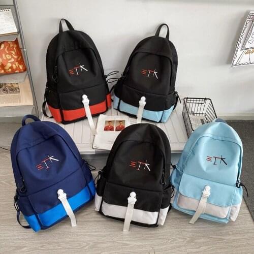 The New Student Schoolbag College Student Korean Version of The Hit Color Backpack Tide Brand Simple High School Couple