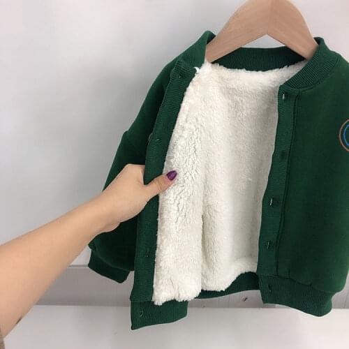 Autumn Winter Baby Boy Thick Jacket Casual Cartoon Dinosaur Letter Print Coat for Boys Children Plus VelVet Baseball Jacket New