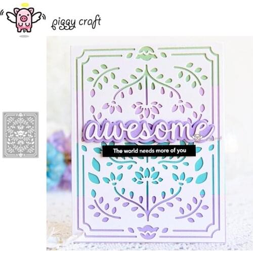 Piggy Craft metal cutting dies cut die mold Flower leaf vine frame Scrapbook paper craft knife mould blade punch stencils dies