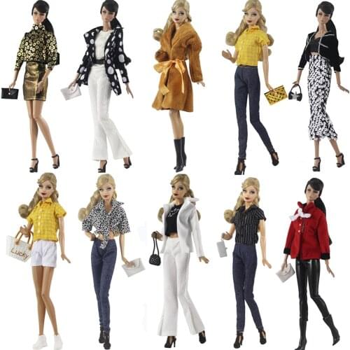 NK Mix Doll Dress Handmade Party Skirt Model Shirt Outfit Fashion Dress For Barbie Doll Accessories Girls 'Gift 27G JJ