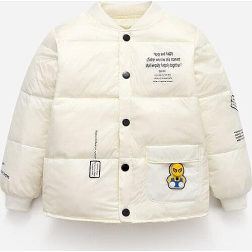 Boys and girls autumn and winter new down jacket liner cartoon short comic characters bright color childrens clothing European