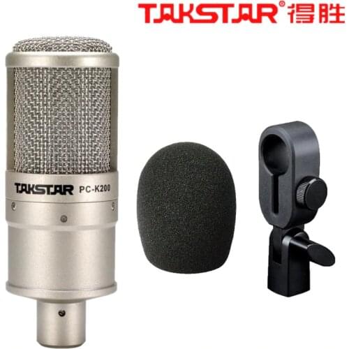 Takstar PC-K200 side-address studio recording microphone on-stage performance condenser mic PC Karaoke broadcasting