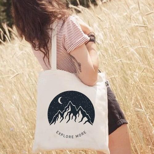 Bag Female Dark Forest Deer Print Shoulder Bag Harajuku Fashion Bag for Women Eco Reusable Shopping Tote Shopper Bags Book Bags