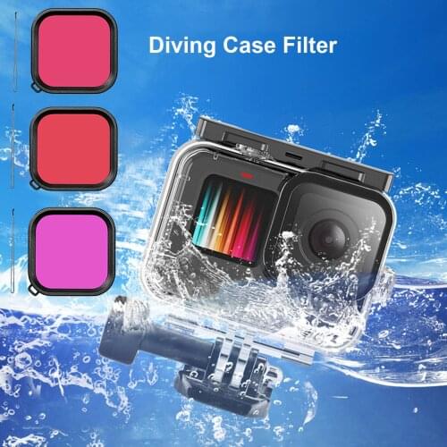 SUNNYLIFE waterproof toughened glass case diving filter underwater 45m protective shell GoPro hero 9 accessories
